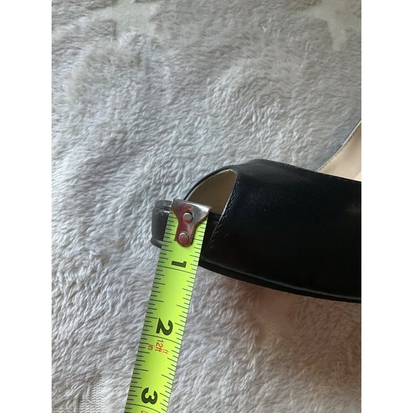 Christian Louboutin Sz.7.5/38 Black Leather Very Prive Peep Toe Platform Pumps - Picture 14 of 15